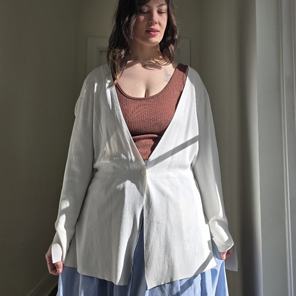 A | Line Sweaters - White Cardigan